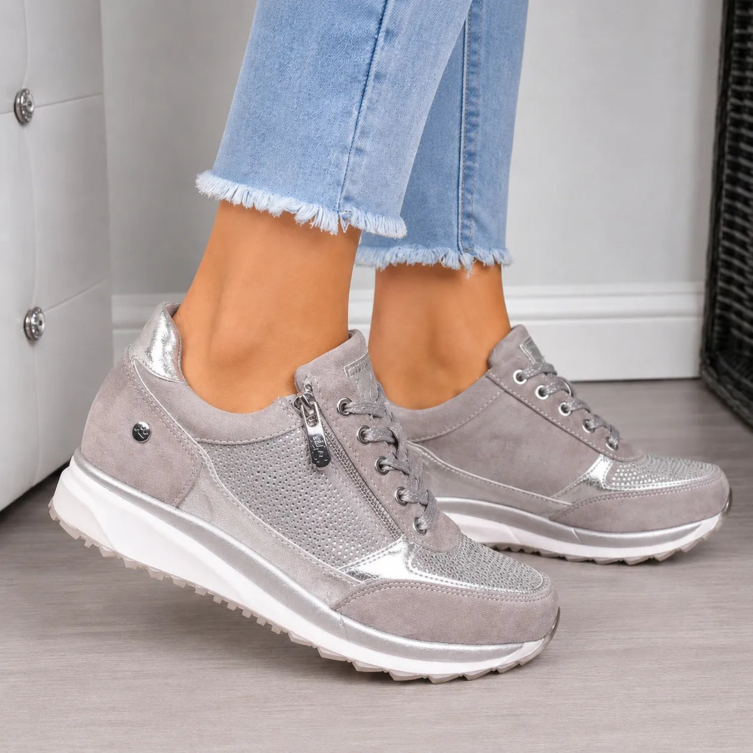 Eliza | Orthopaedic Wedge Trainers with Zip
