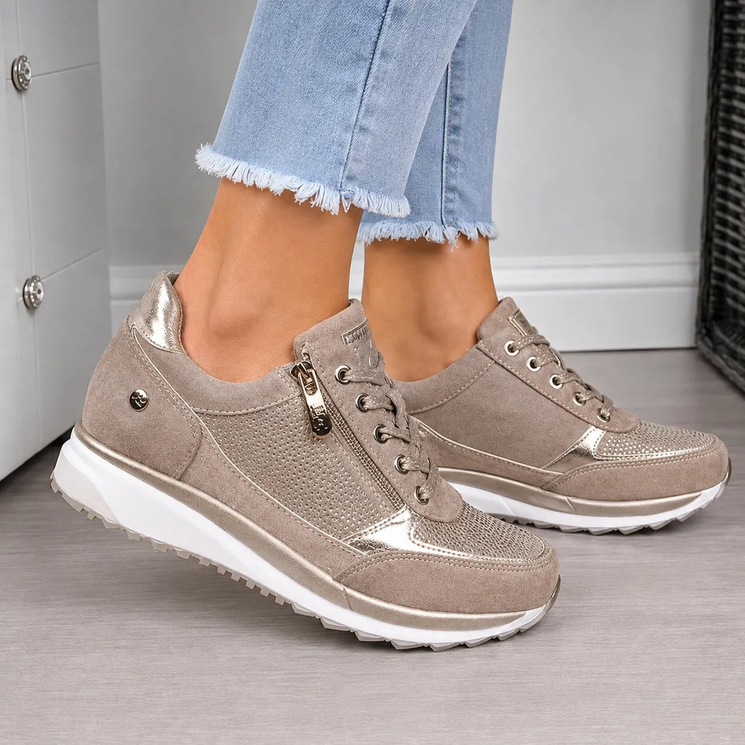 Eliza | Orthopaedic Wedge Trainers with Zip