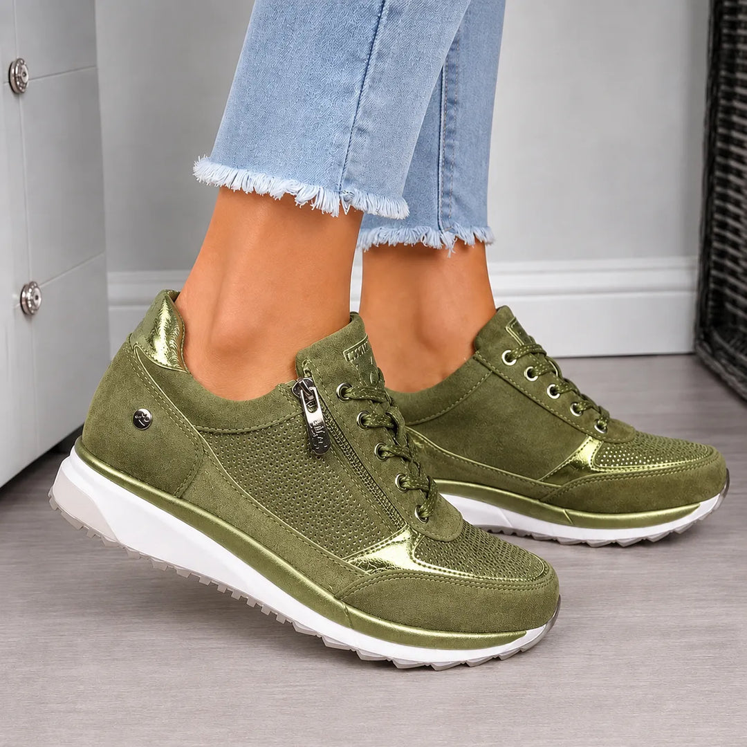 Eliza | Orthopaedic Wedge Trainers with Zip