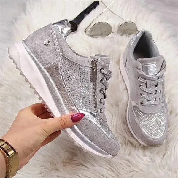 Eliza | Orthopaedic Wedge Trainers with Zip