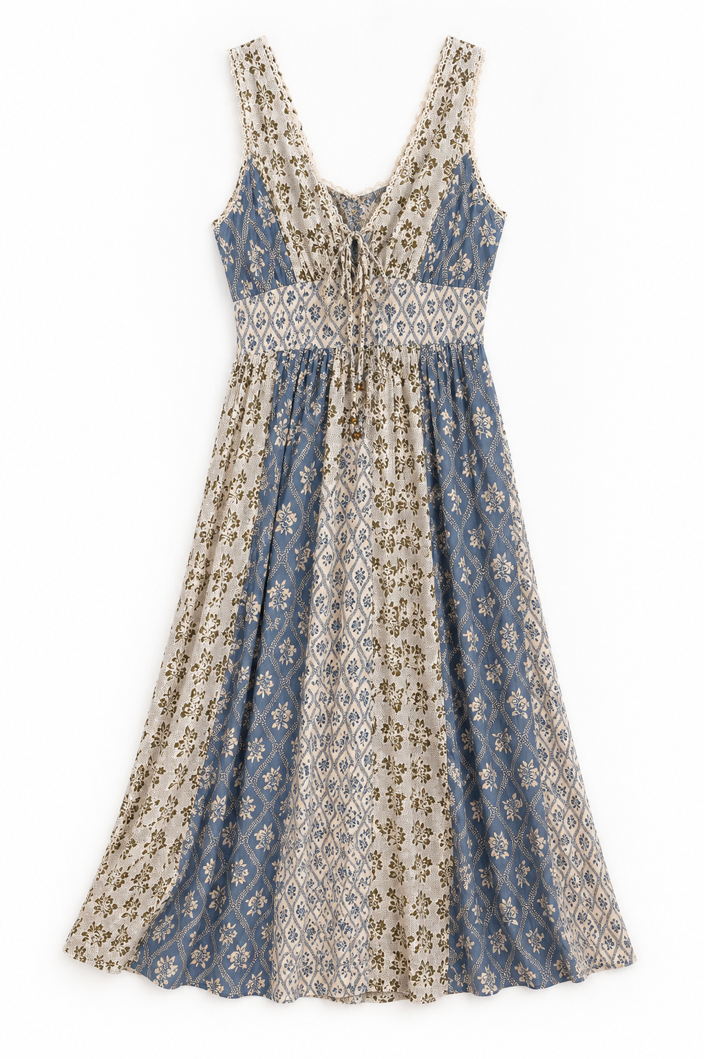 ALINA | Printed V-Neck Midi Dress