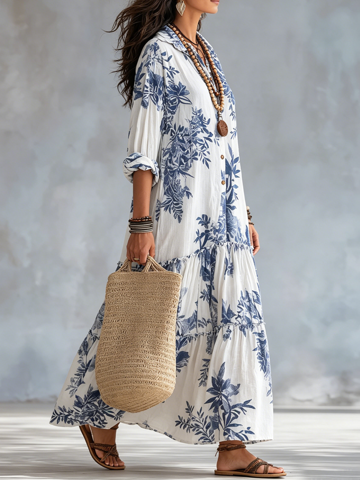 Dahlia | Button-Down Tiered Maxi Dress