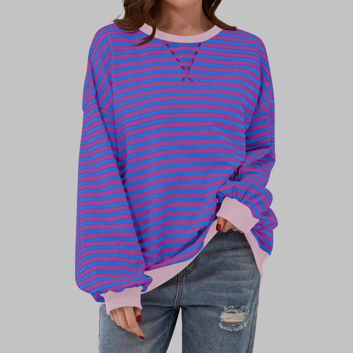 LUKA | Casual Long Sleeve Round Neck Striped Shirt
