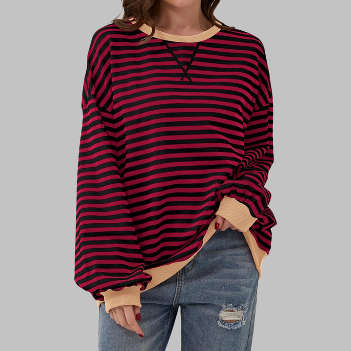 LUKA | Casual Long Sleeve Round Neck Striped Shirt