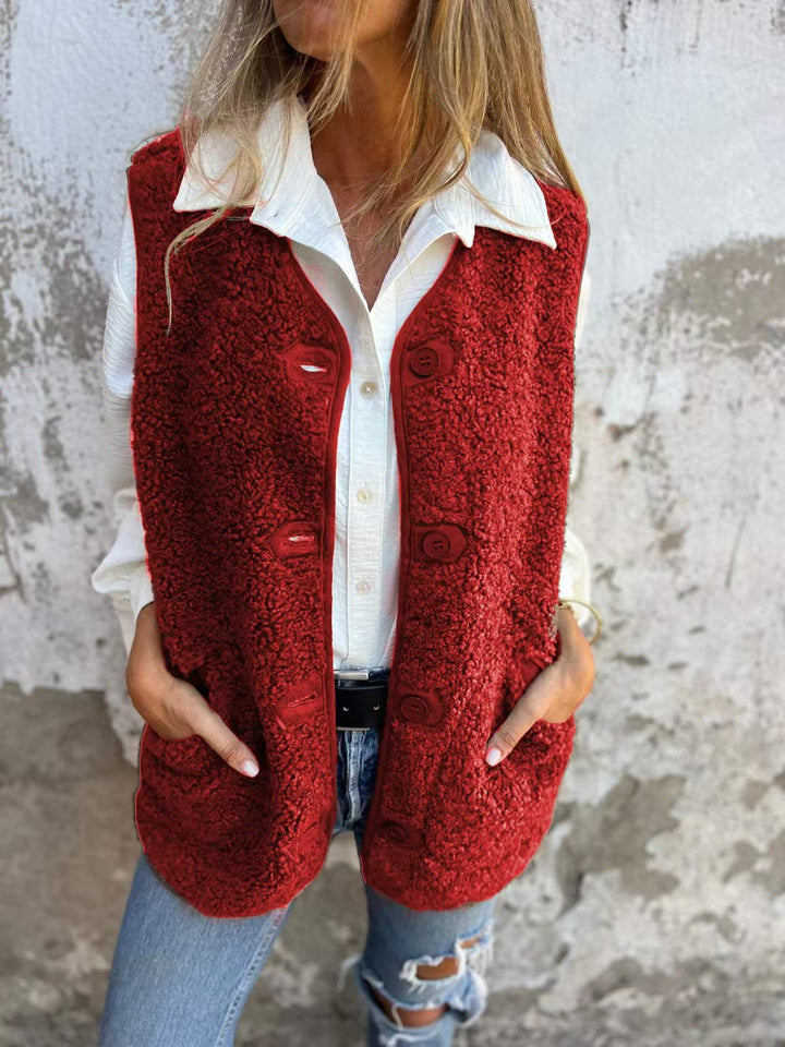 ELVIRA | Autumn Button-Up Short Warm Vest