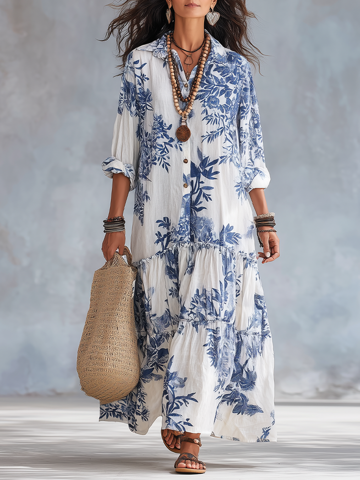 Dahlia | Button-Down Tiered Maxi Dress