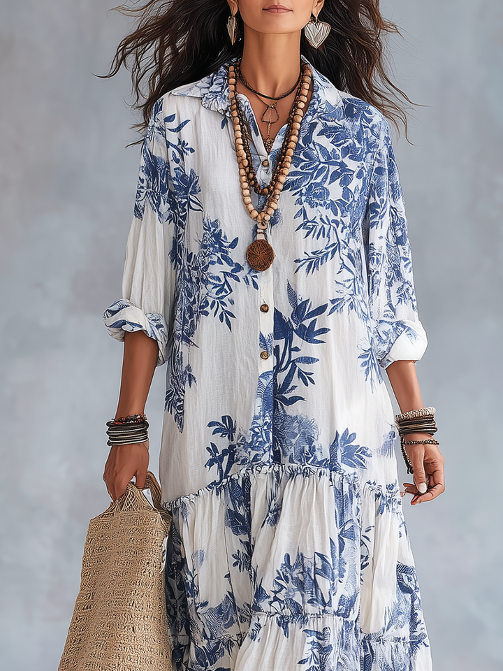 Dahlia | Button-Down Tiered Maxi Dress