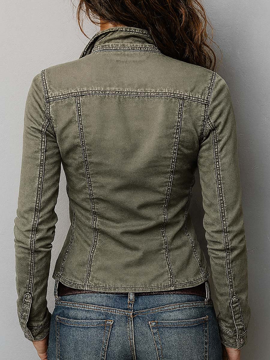 KISHA | Slim Fit Zip-Up Top