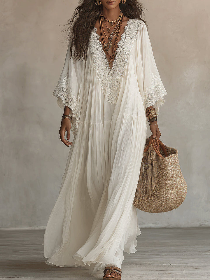 CELESTE | Long Dress with Batwing Sleeves