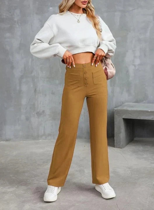 Camille | High Waist Stretch Trousers
