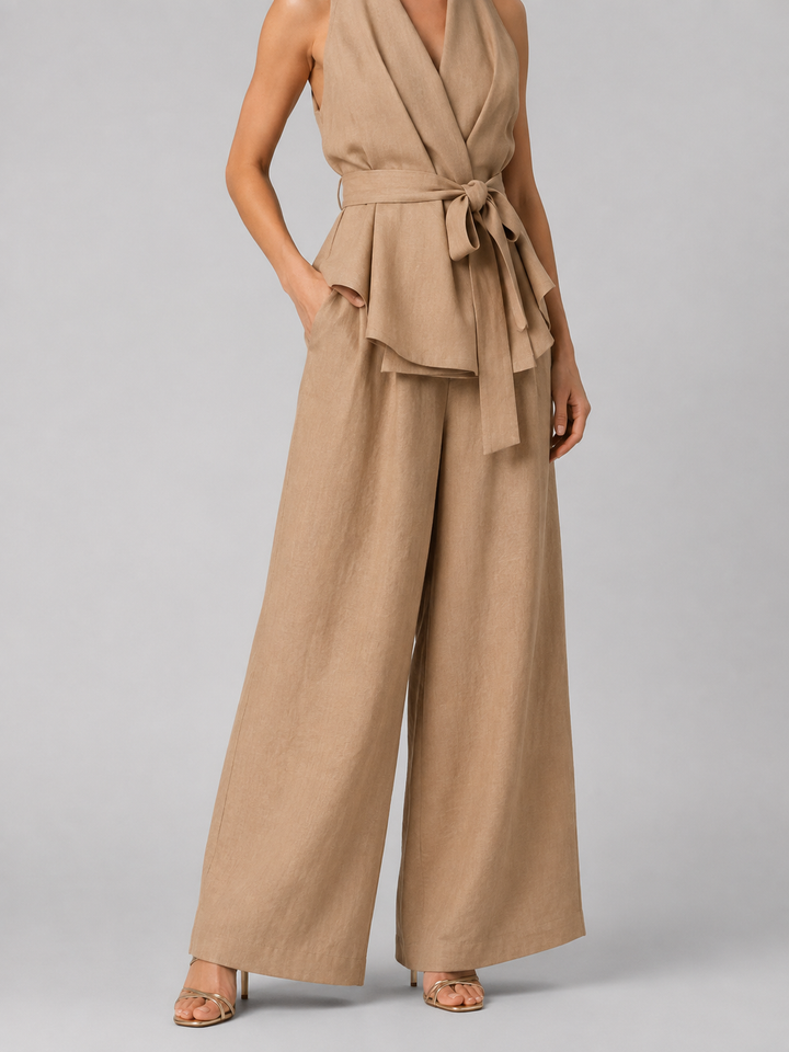Amelia | Wrap Top & Wide-Leg Trousers Set