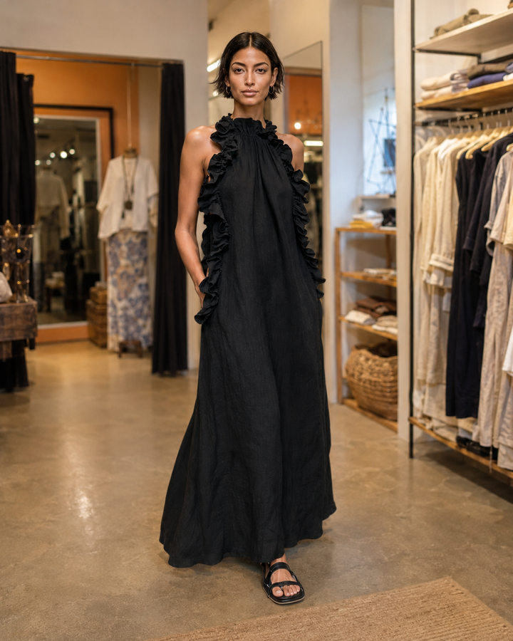 Helene | Sleeveless Maxi Dress with Ruffles