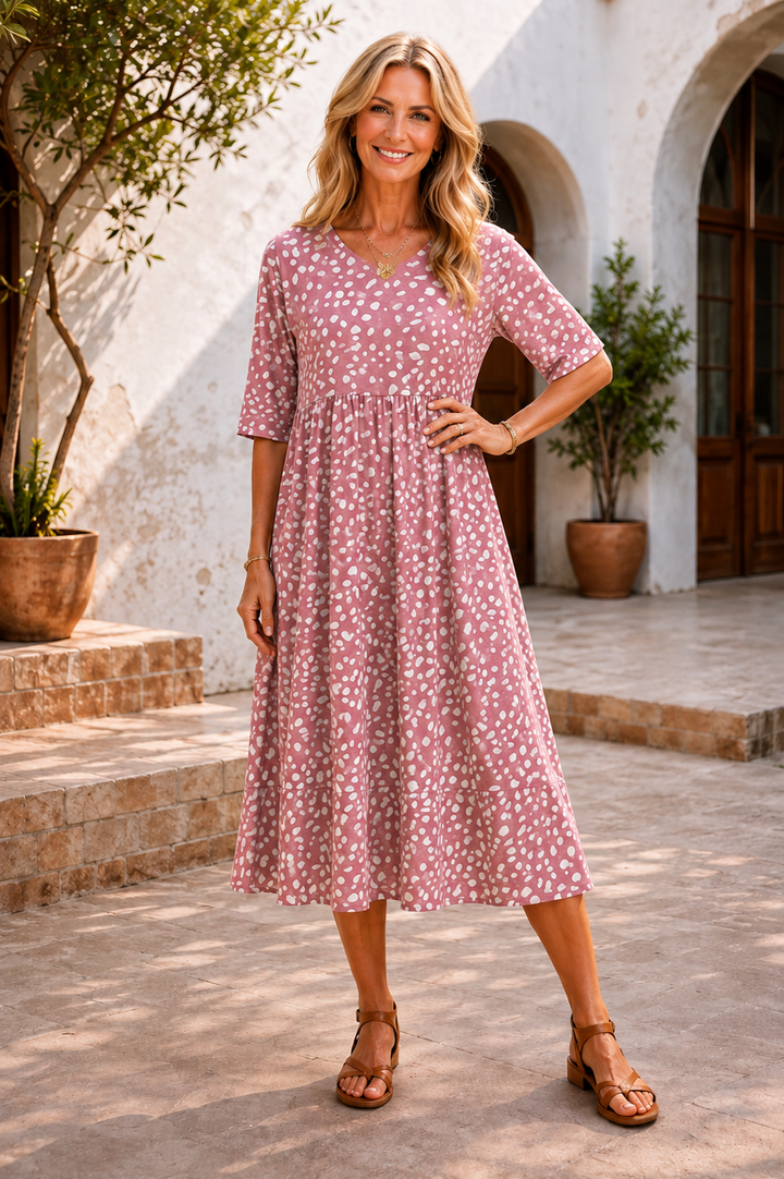 ROAN™ | Polka Midi Dress