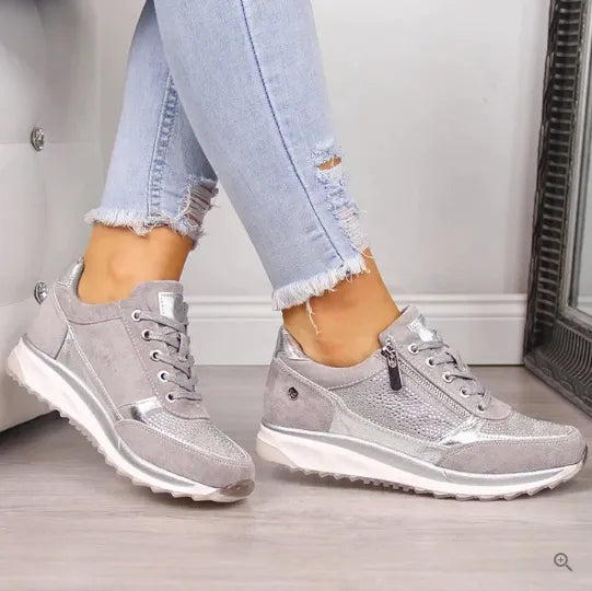Eliza | Orthopaedic Wedge Trainers with Zip