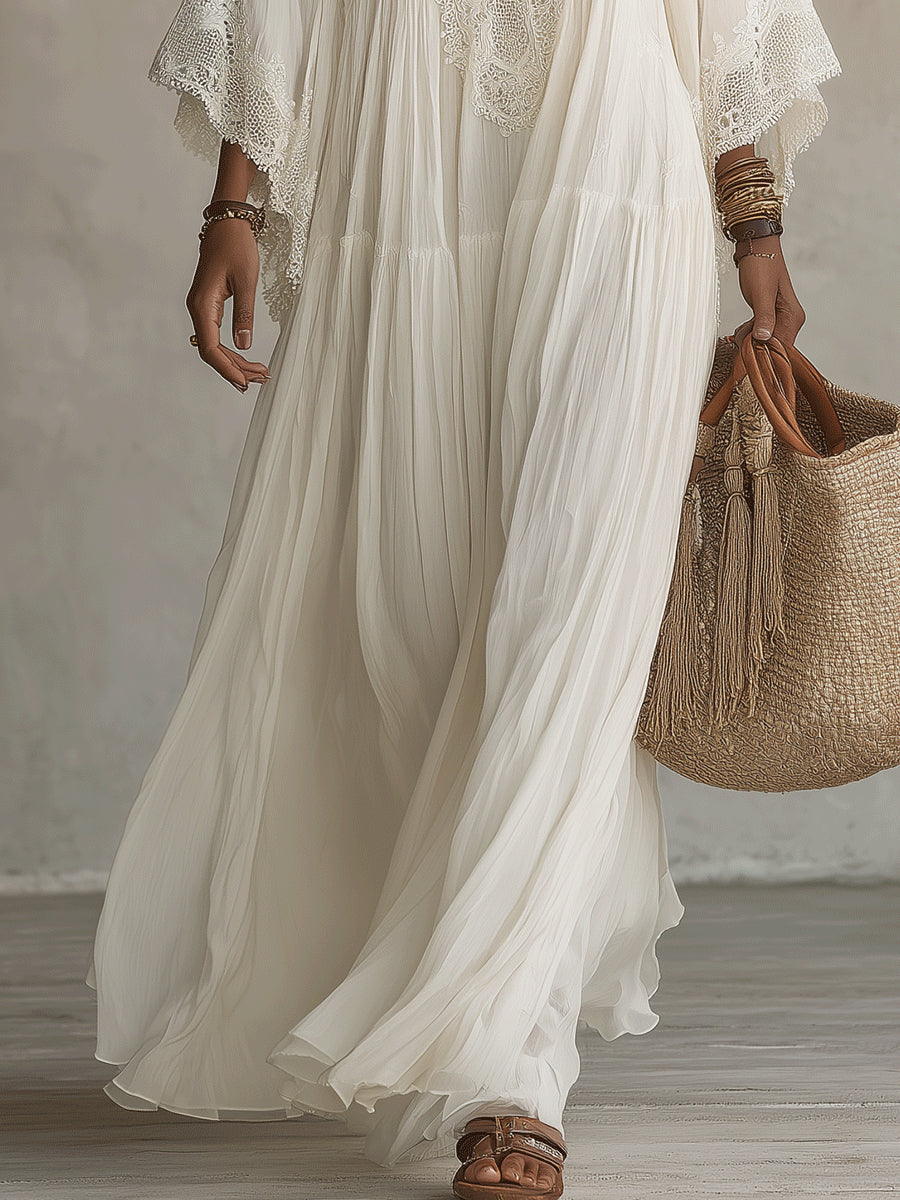 CELESTE | Long Dress with Batwing Sleeves