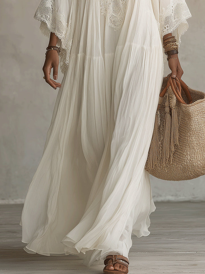 CELESTE | Long Dress with Batwing Sleeves