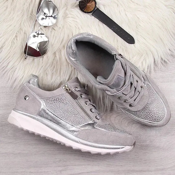 Eliza | Orthopaedic Wedge Trainers with Zip