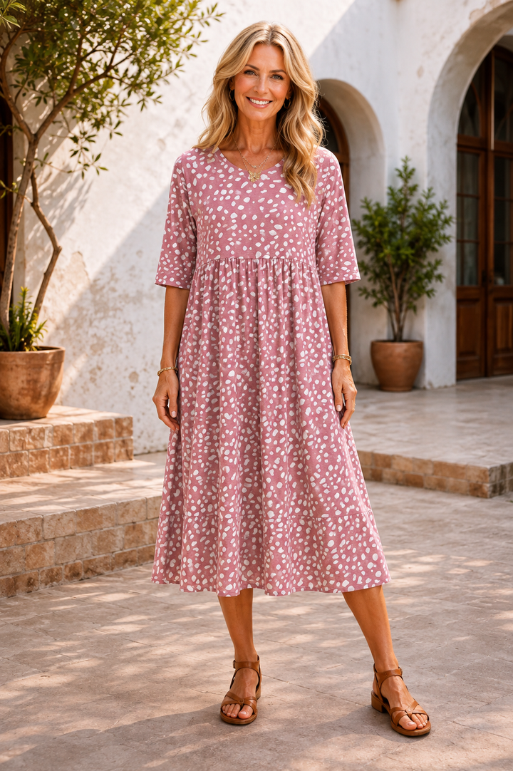 ROAN™ | Polka Midi Dress