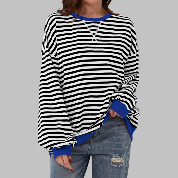 LUKA | Casual Long Sleeve Round Neck Striped Shirt