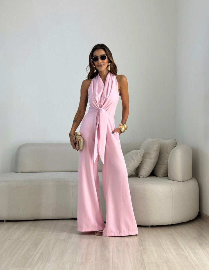 SERENA | Halter Wide-Leg Jumpsuit
