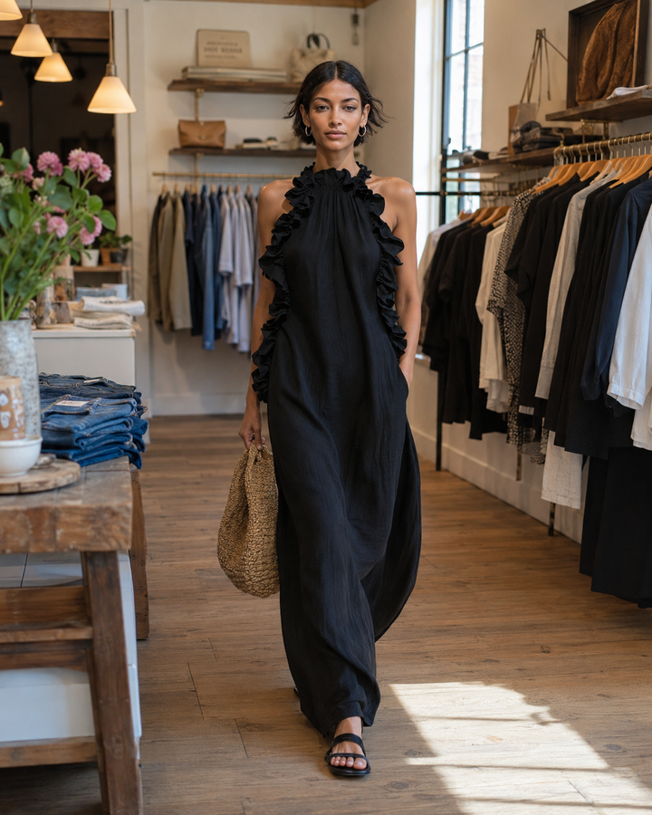 Helene | Sleeveless Maxi Dress with Ruffles