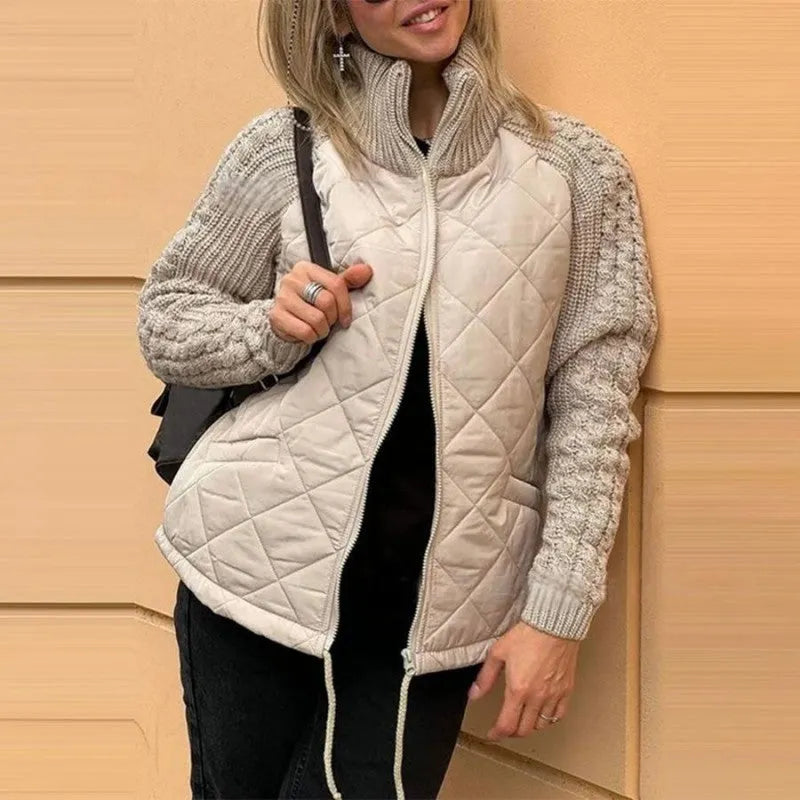 KATE | knitted patchwork puffer jacket