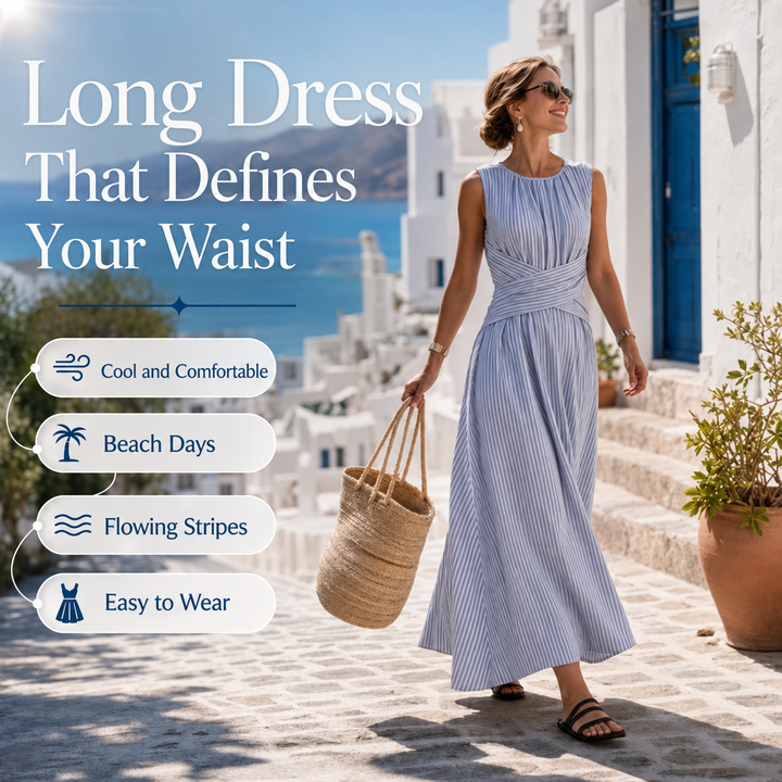 Aitana | Striped Dress with Crossed Waist