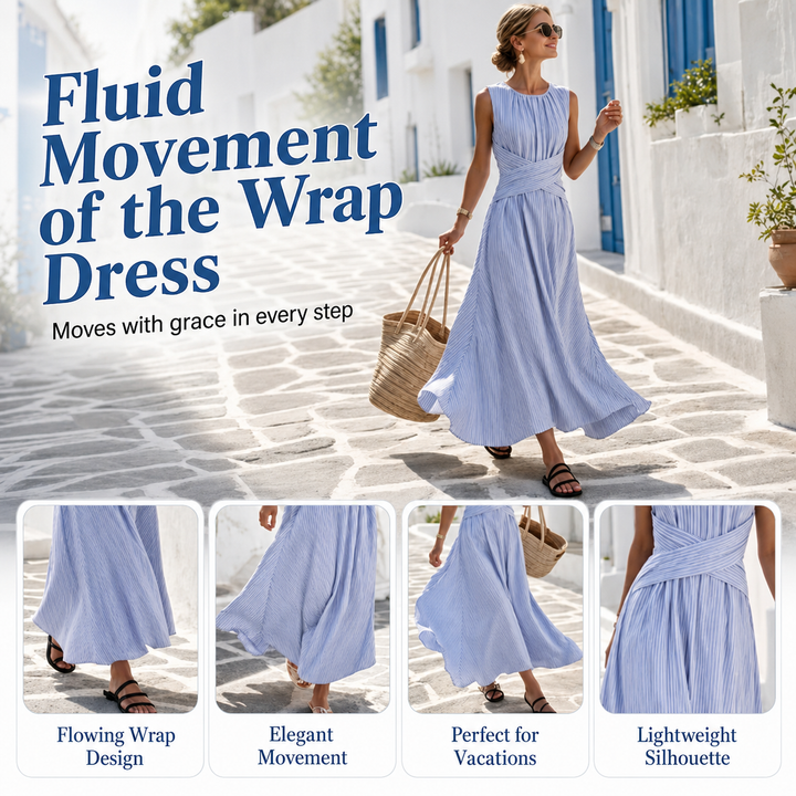 Aitana | Striped Dress with Crossed Waist