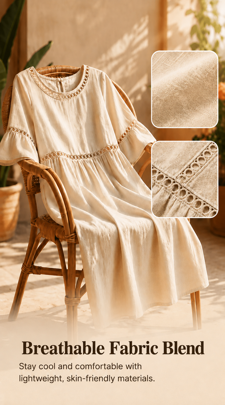 Amara | Elegant Tummy-Camouflaging Midi Dress