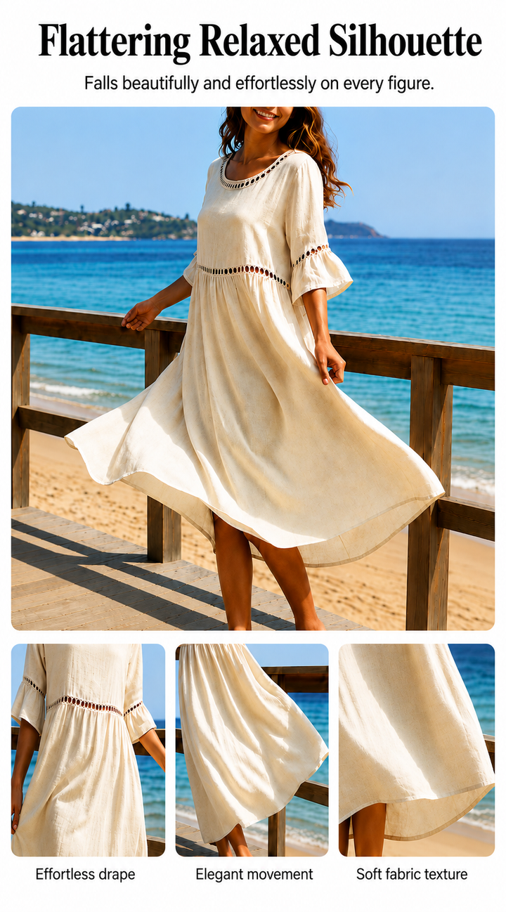 Amara | Elegant Tummy-Camouflaging Midi Dress