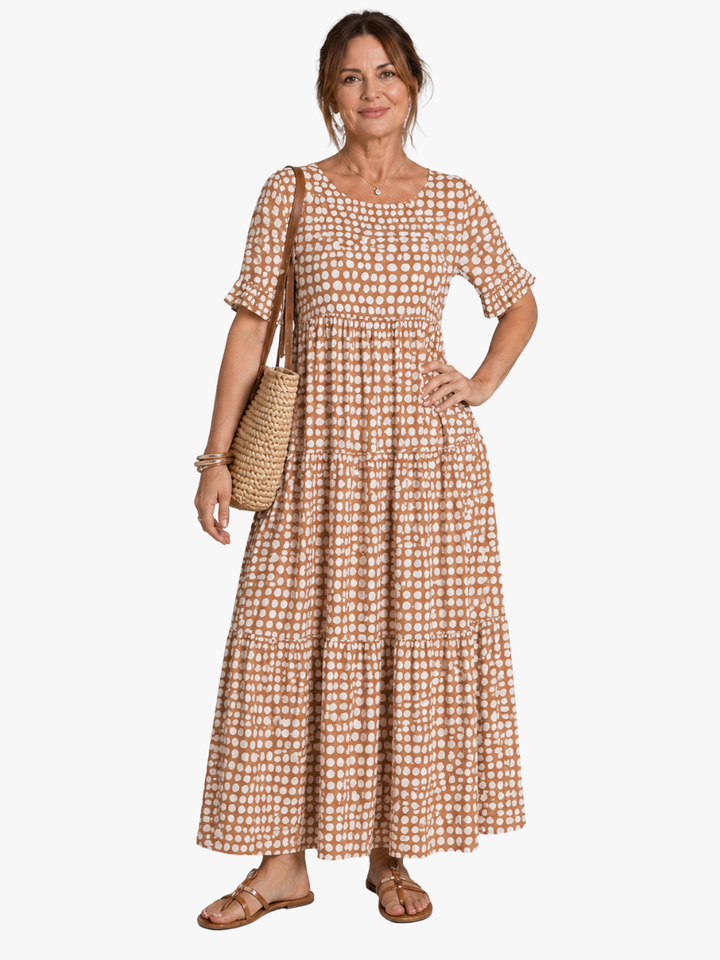 MILA | Printed Short-Sleeve Midi Dress