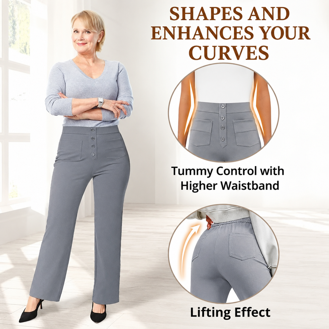 Camille | High Waist Stretch Trousers