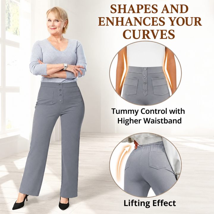 Camille | High Waist Stretch Trousers