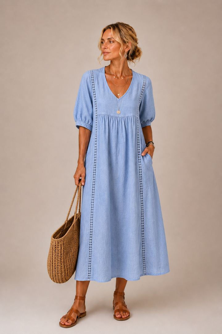 ELENA | V-Neck Midi Dress