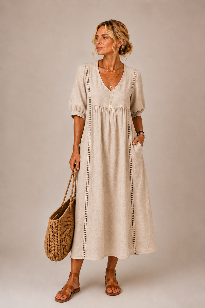 ELENA | V-Neck Midi Dress