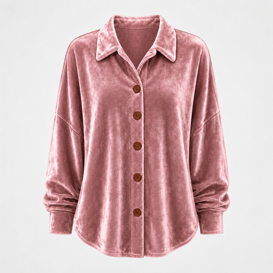 Sofia | Velvet Button-Front Shirt