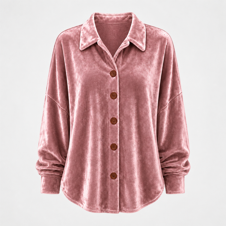 Sofia | Velvet Button-Front Shirt