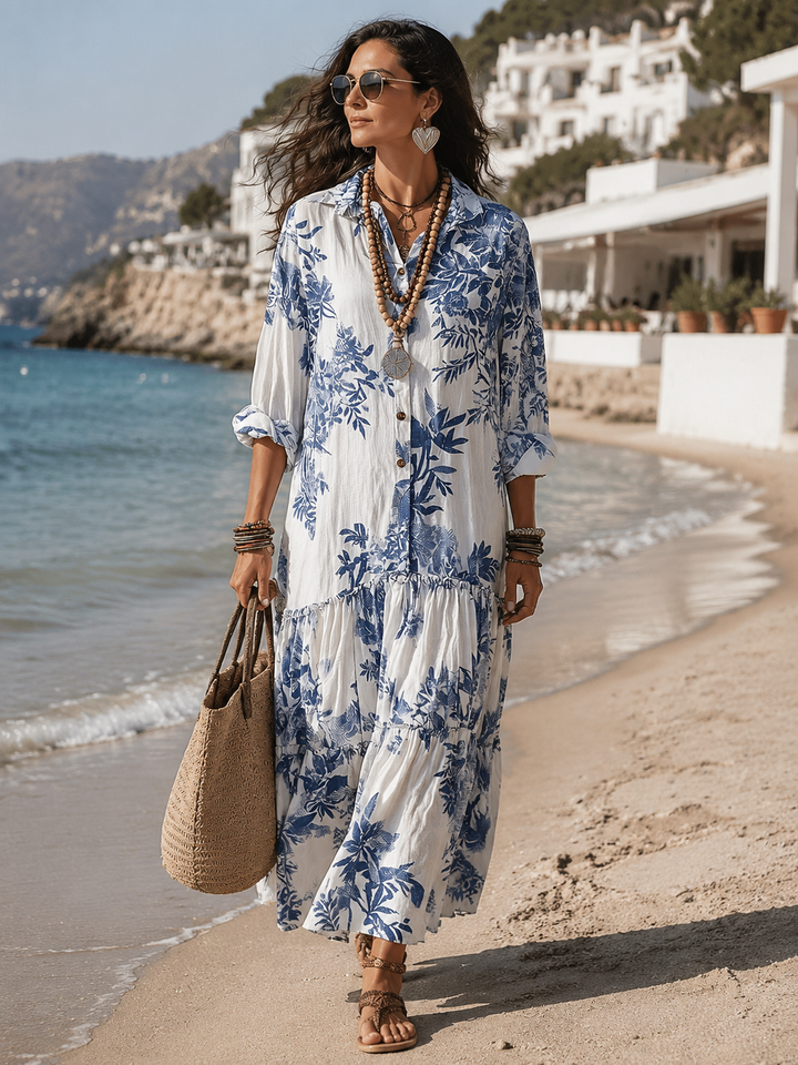 Dahlia | Button-Down Tiered Maxi Dress
