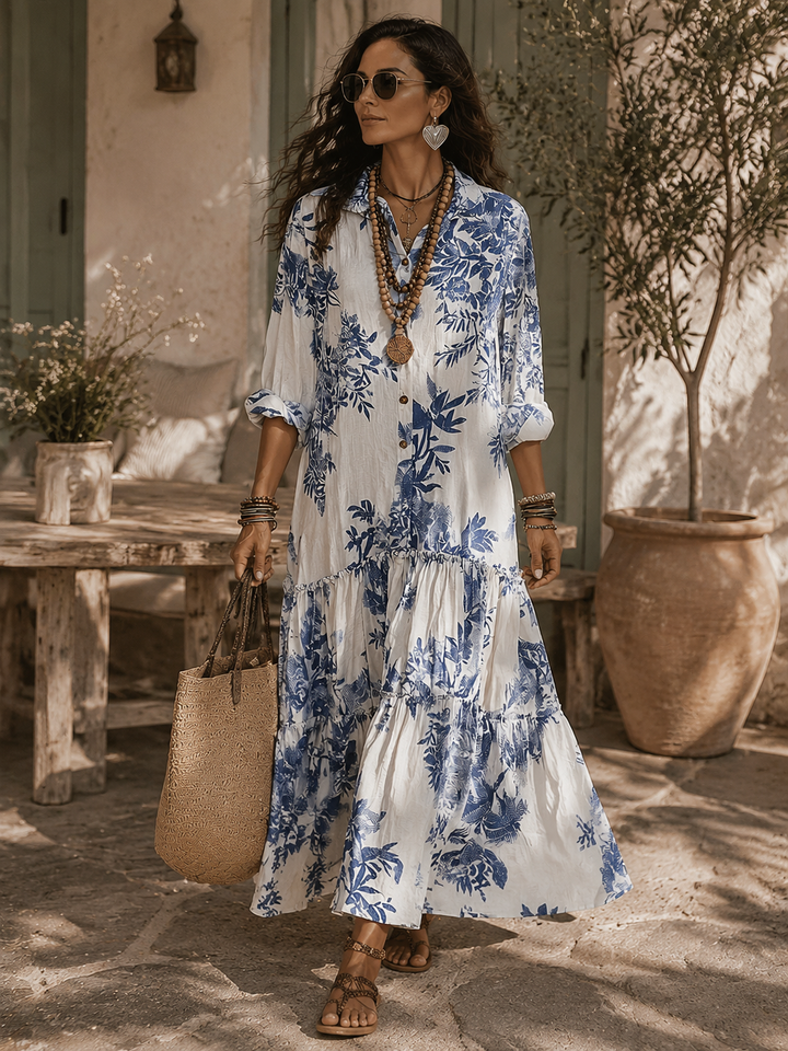 Dahlia | Button-Down Tiered Maxi Dress