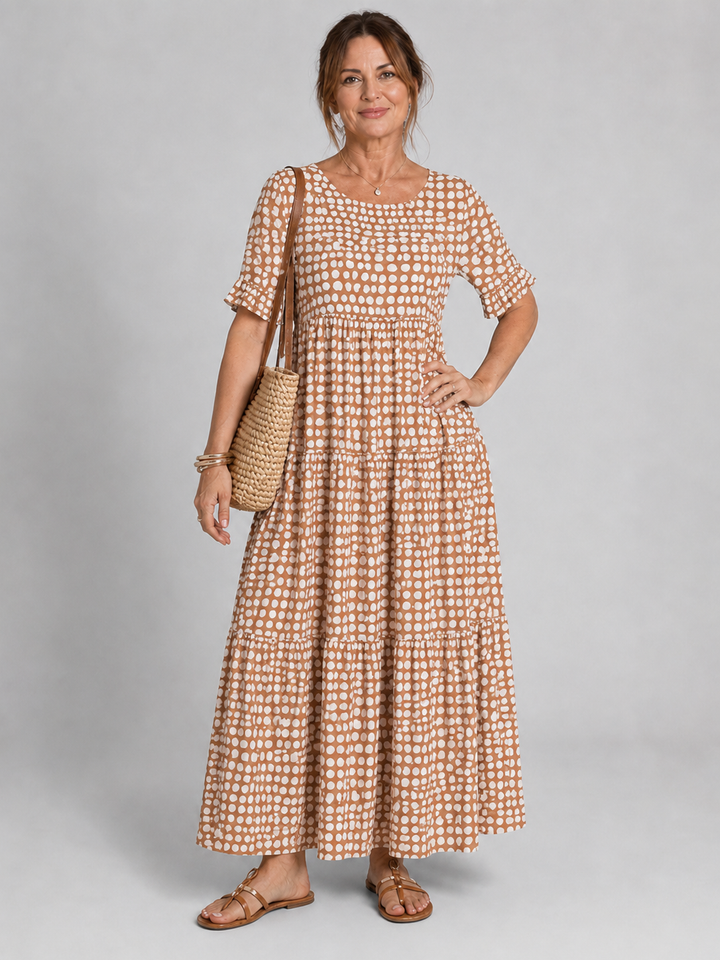 MILA | Printed Short-Sleeve Midi Dress