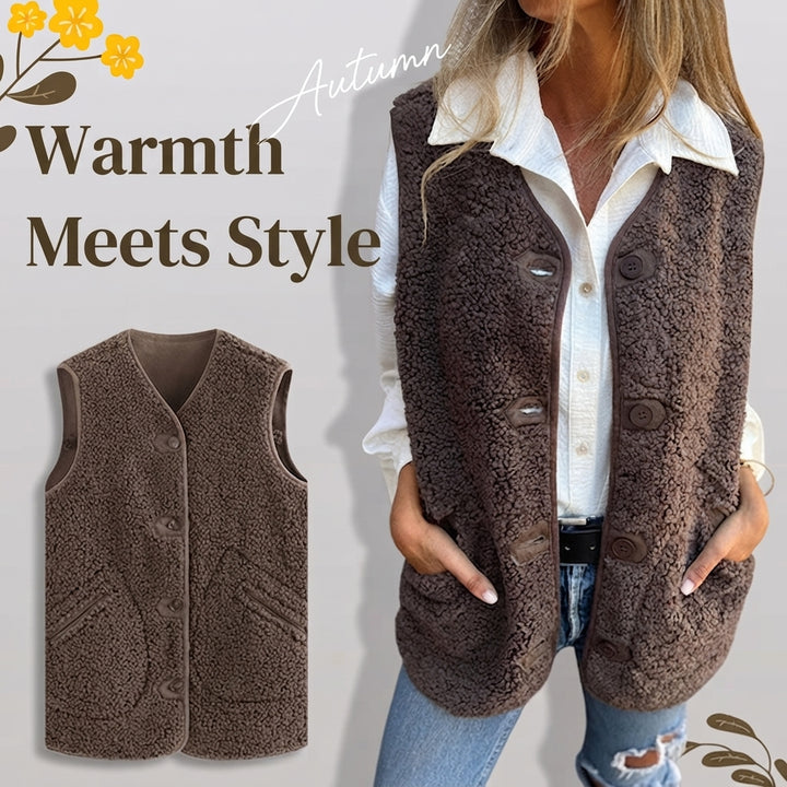 ELVIRA | Autumn Button-Up Short Warm Vest