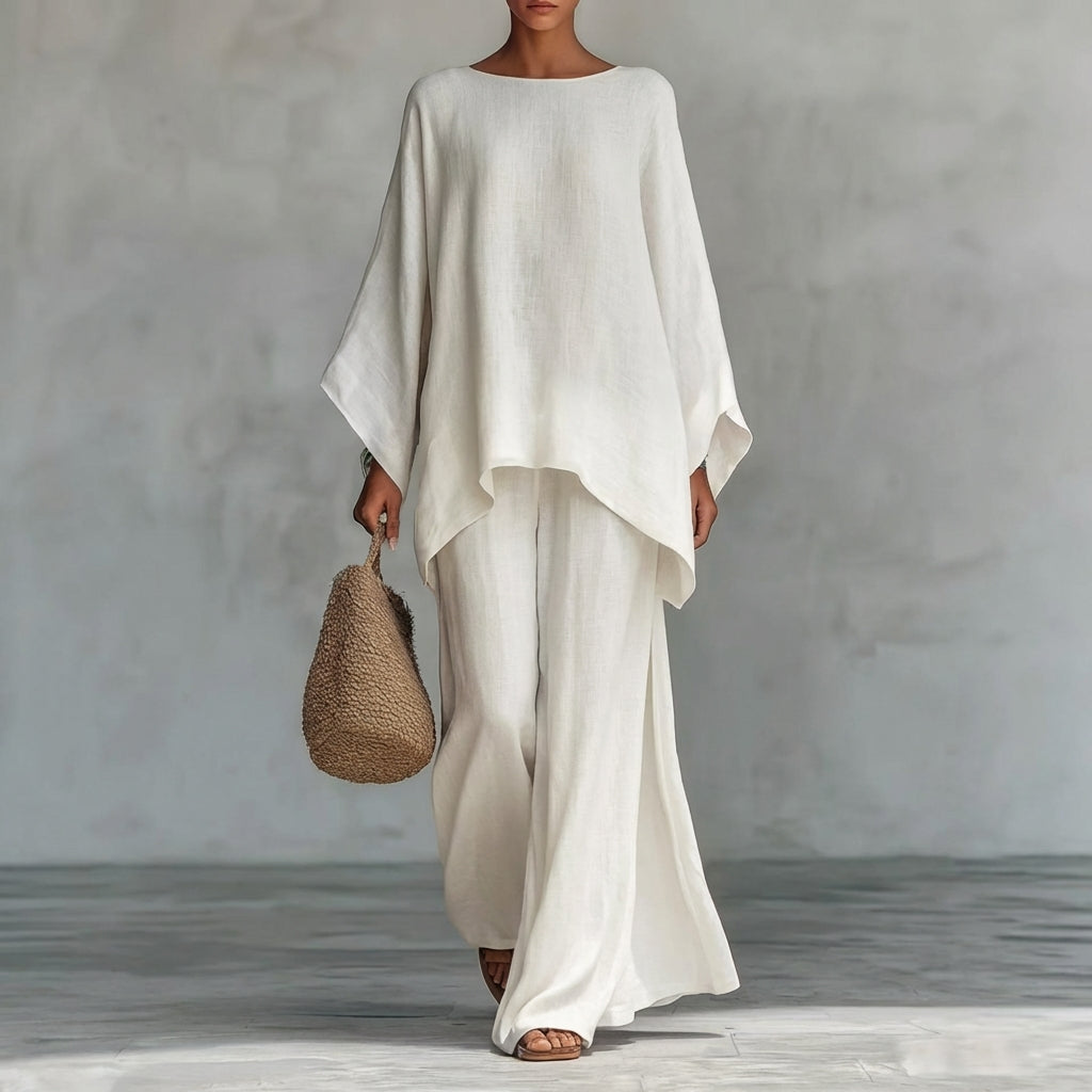 Christine | Two-Piece Set with Long Sleeves and Wide Trousers