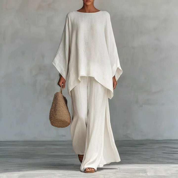 Christine | Two-Piece Set with Long Sleeves and Wide Trousers