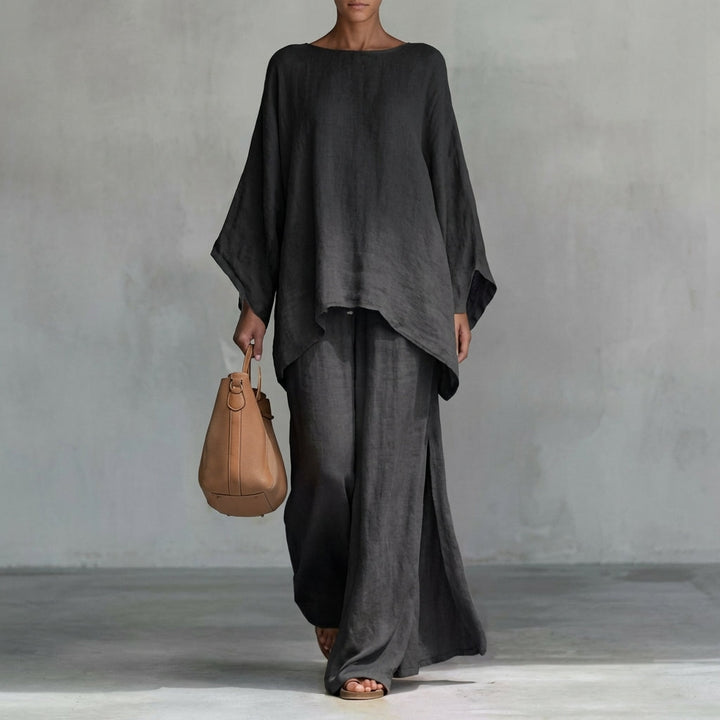 Christine | Two-Piece Set with Long Sleeves and Wide Trousers