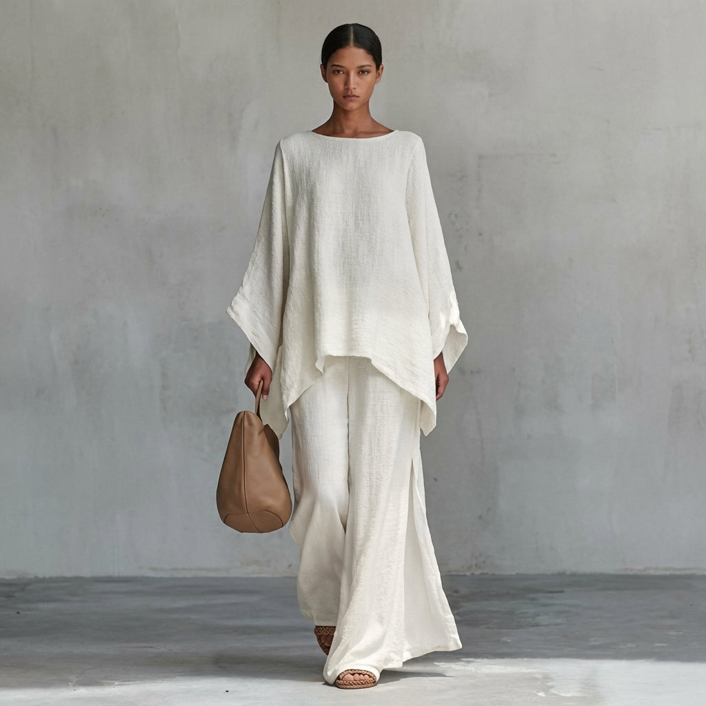 Christine | Two-Piece Set with Long Sleeves and Wide Trousers