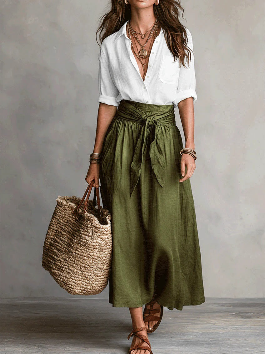 RIVER | Relaxed Two-Piece Midi Skirt Set