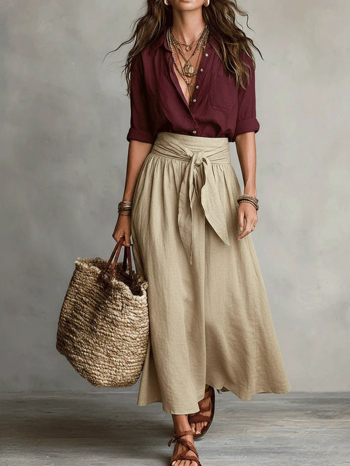 RIVER | Relaxed Two-Piece Midi Skirt Set