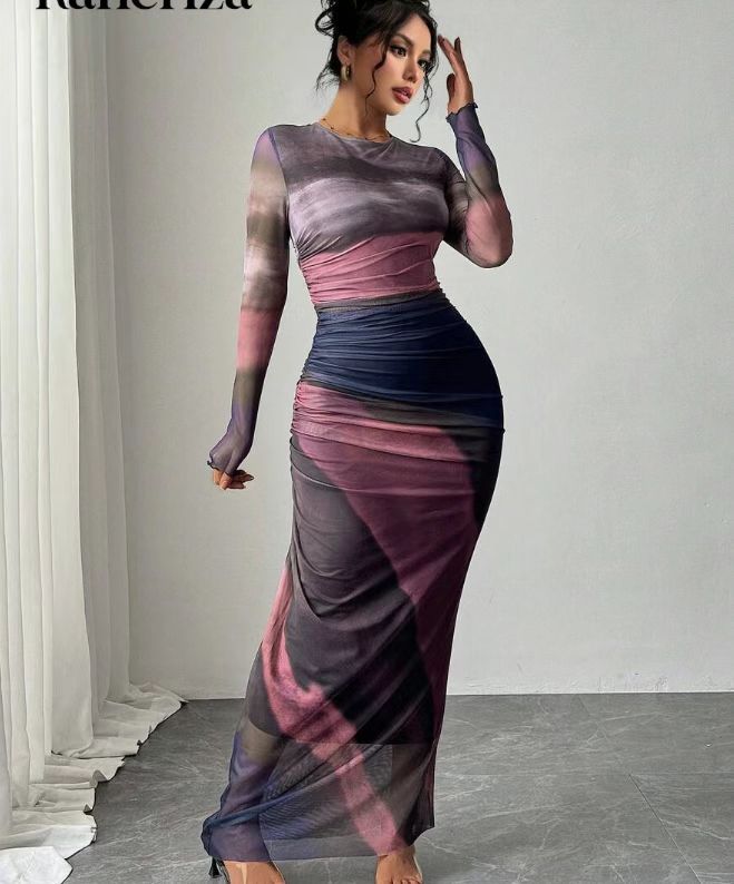 TORINA | Round Neck Bodycon Maxi Dress