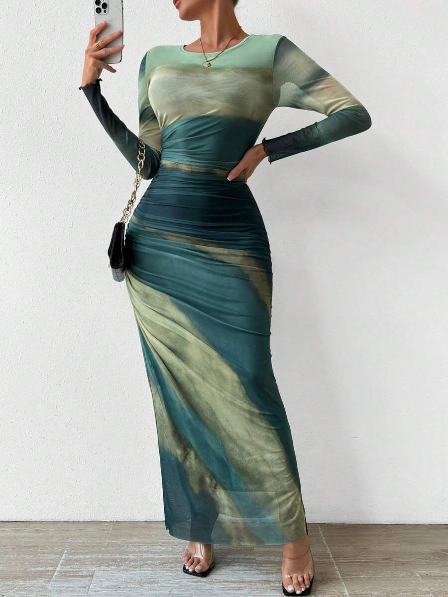TORINA | Round Neck Bodycon Maxi Dress
