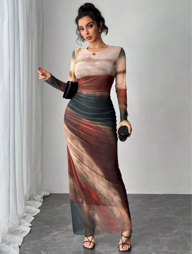 TORINA | Round Neck Bodycon Maxi Dress